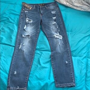 Size 7, urban chic, distressed jeans